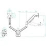 Tooq LP1434TNR-B Soporte para 2 Monitores de 13-34 Pulgadas Blanco